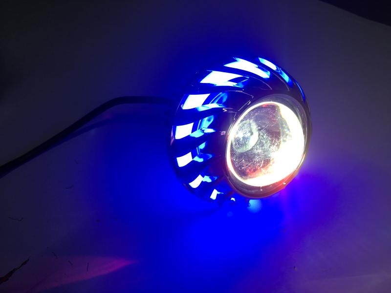 FOCO FARO LED CON REMOLINO Y OJO ANGEL AZUL