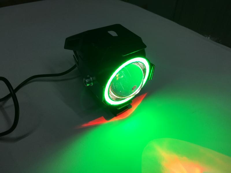 FARO JSMX AUXILIAR EXPLORADORA NEGRA LUZ BLANCA OJO DE ANGEL VERDE REFLEJOS ROJOS
