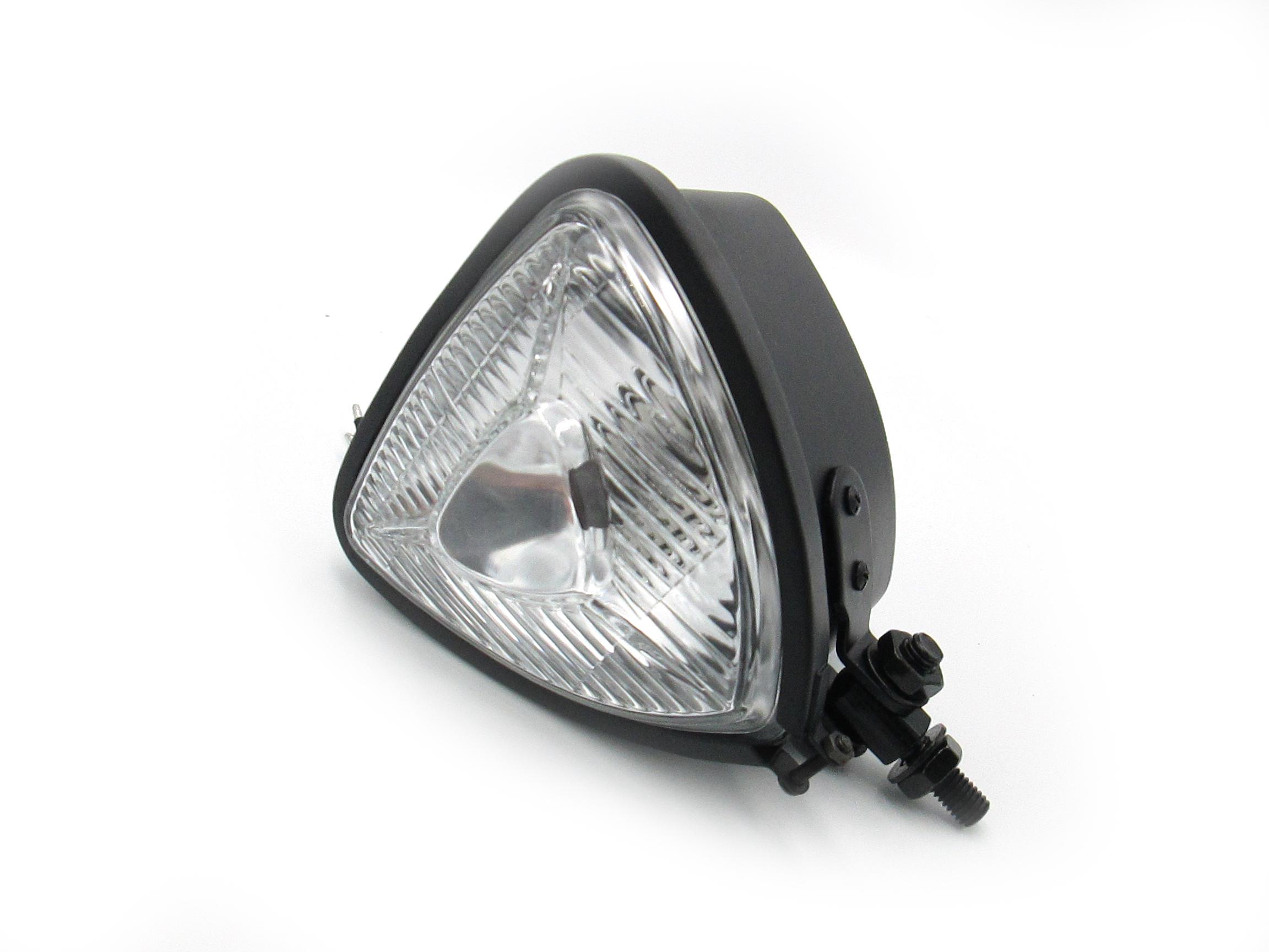 FARO TRIANGULAR RACER NEGRO MATE MICA TRANSPARENTE