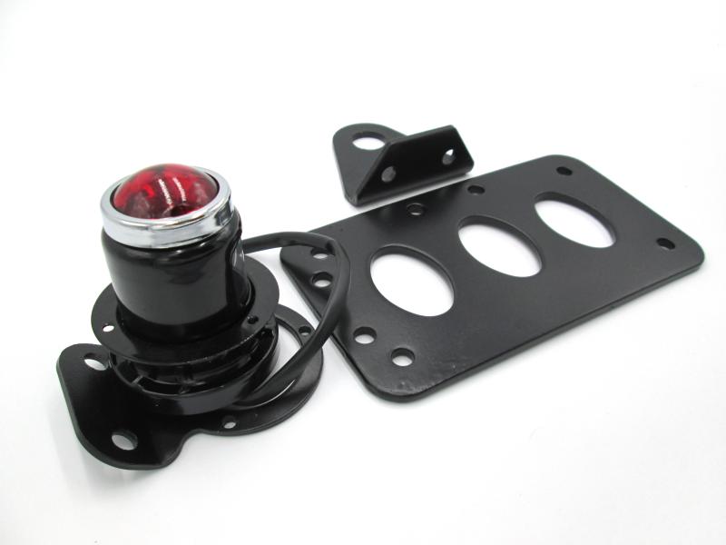 STOP TRASERO BOTON CROMADO CON PORTAPLACA ENTERA TRASERA