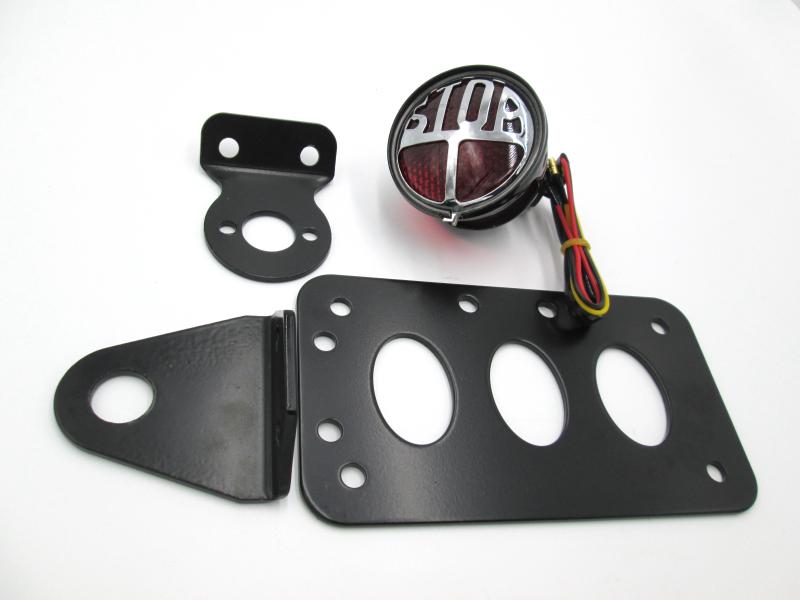 STOP TRASERO LETRERO CON PORTAPLACA LATERAL HORIZONTAL