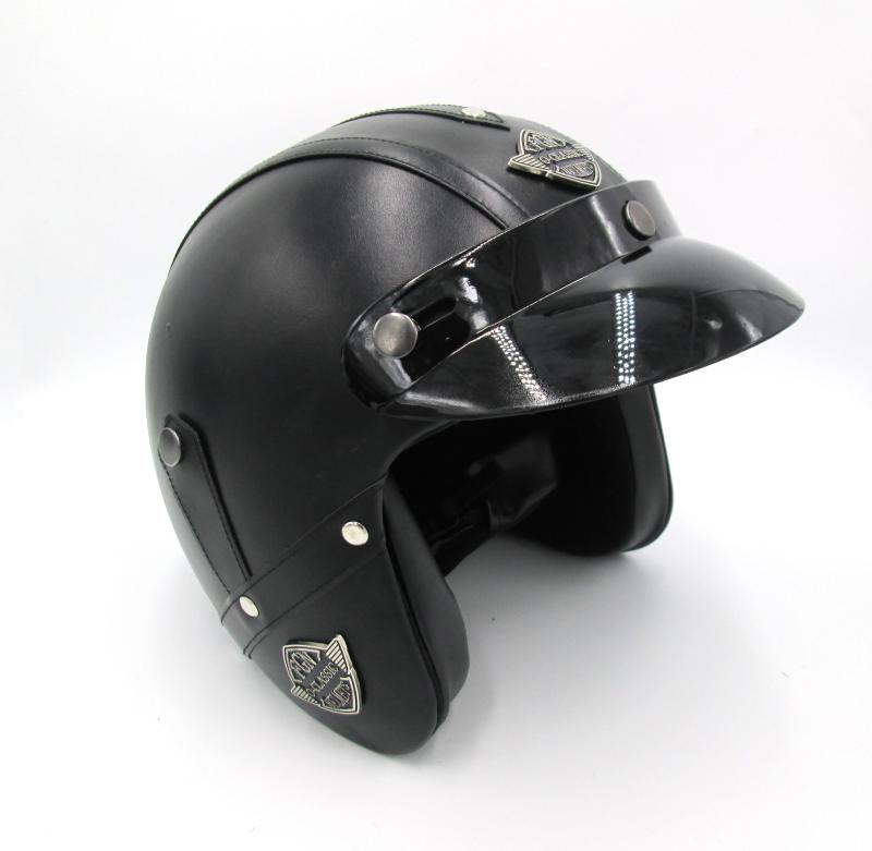 CASCO CHOPPER 3/4 LISTO NEGRO