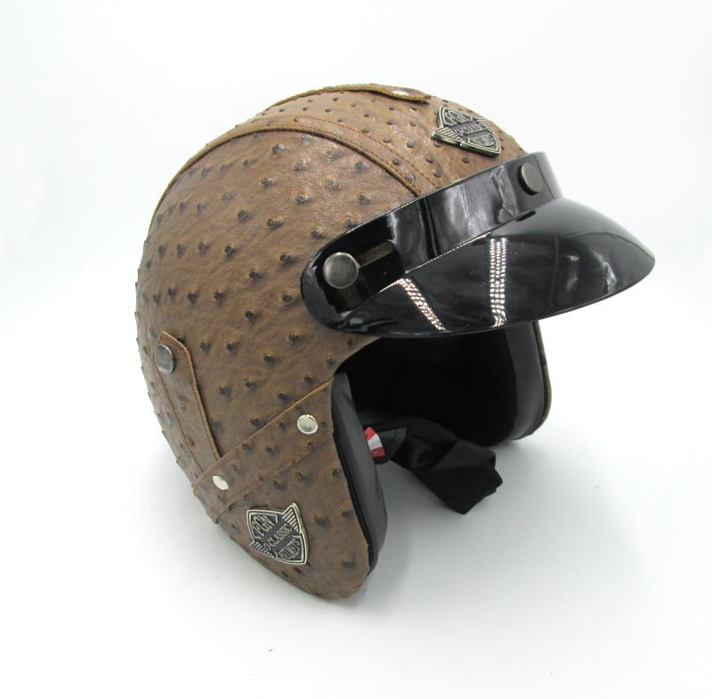 CASCO CHOPPER 3/4 AVESTRUZ CAFE