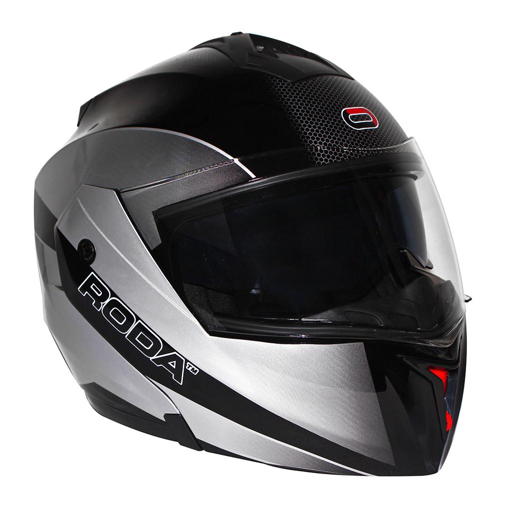CASCO RODA REVENGE M NEGRO/PLATA ROCKET ABATIBLE