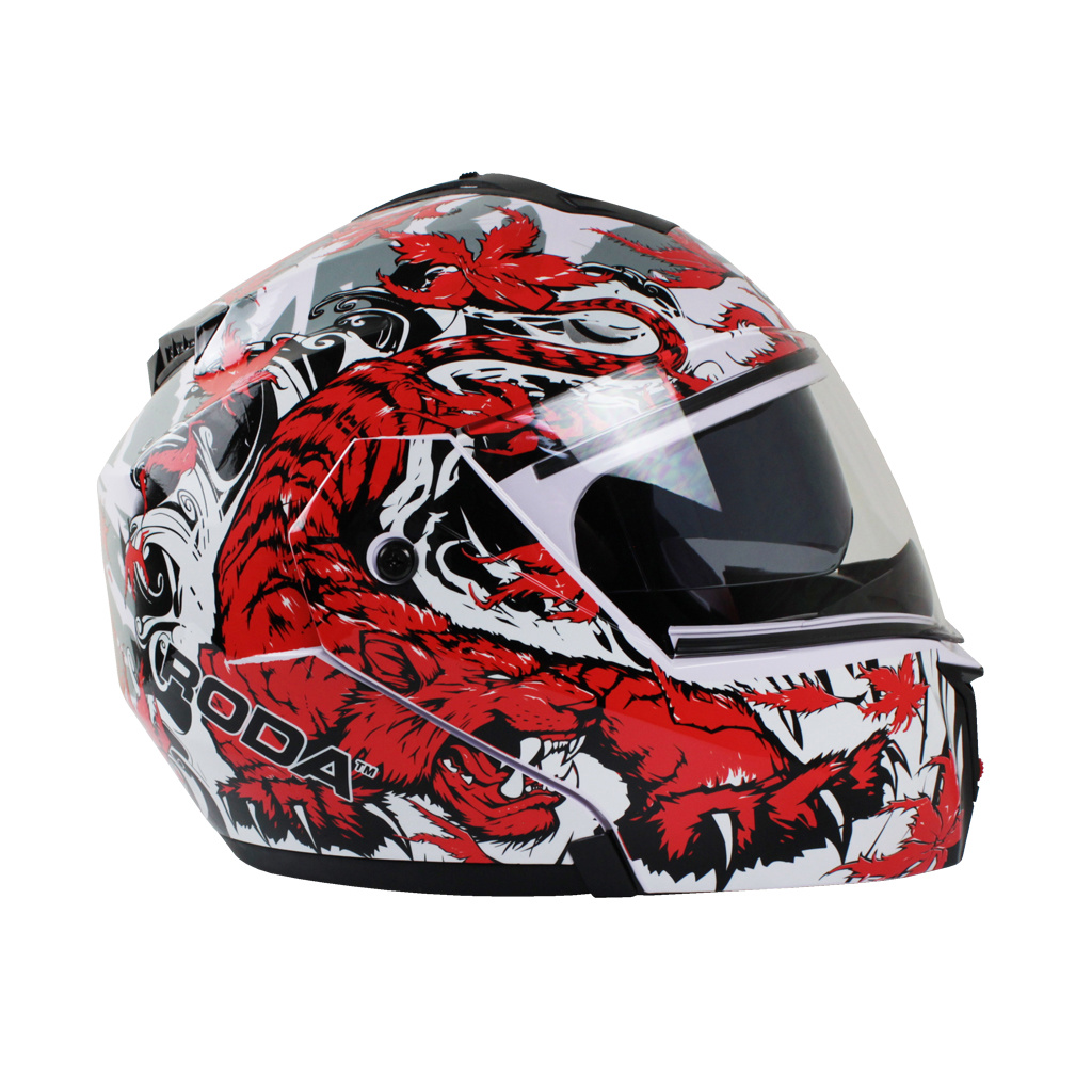 CASCO RODA REVENGE L ROJO/NEGRO TIGRE  ABATIBLE
