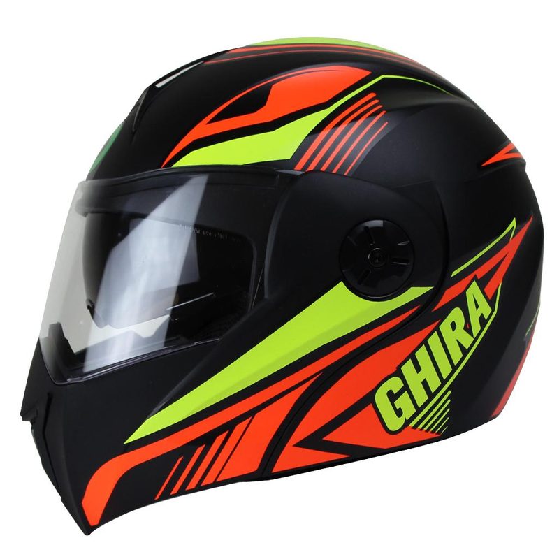 CASCO GHIRA GH1000 FRANKO M NARANJA/AMARILLO MATE ABATIBLE
