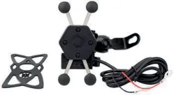 PORTA CELULAR PARA MOTO CARGADOR USB IR-004 BASE ESPEJO