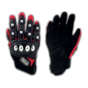 GUANTE IRON RACING HOMBRE ACERO ROJO TALLA L