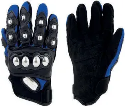 GUANTE IRON RACING HOMBRE ACERO AZUL TALLA M