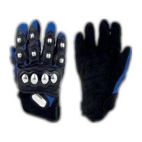 GUANTE IRON RACING HOMBRE ACERO AZUL TALLA M