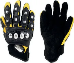 GUANTE IRON RACING HOMBRE ACERO AMARILLO TALLA M