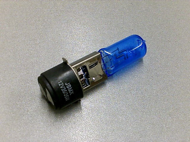 FOCO FARO HALOGENO TRONCO DELGADO 35W AZUL COMPLETO (ALGUNAS MOTOS CHINAS, ANTIGUAS)