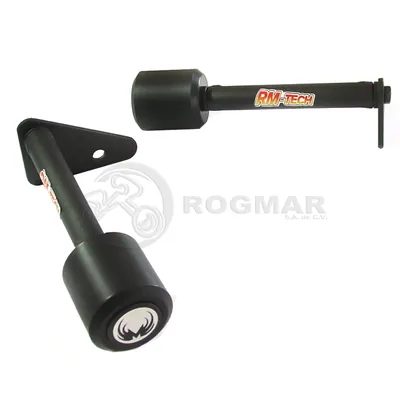 SLIDER RMTECH SIN BURRERA ACERO NEGRO SIN TORNILLOS P/ FZ-16 2.0 (JUEGO)