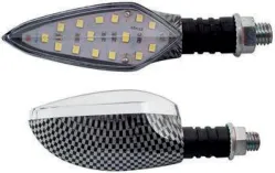 DIRECCIONAL IRON RACING LED FIBRA CARBON LUZ AMARILLA