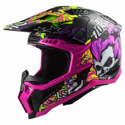 CASCO CROSS LS2 X-FORCE FIRESKULL L VIOLETA MX703