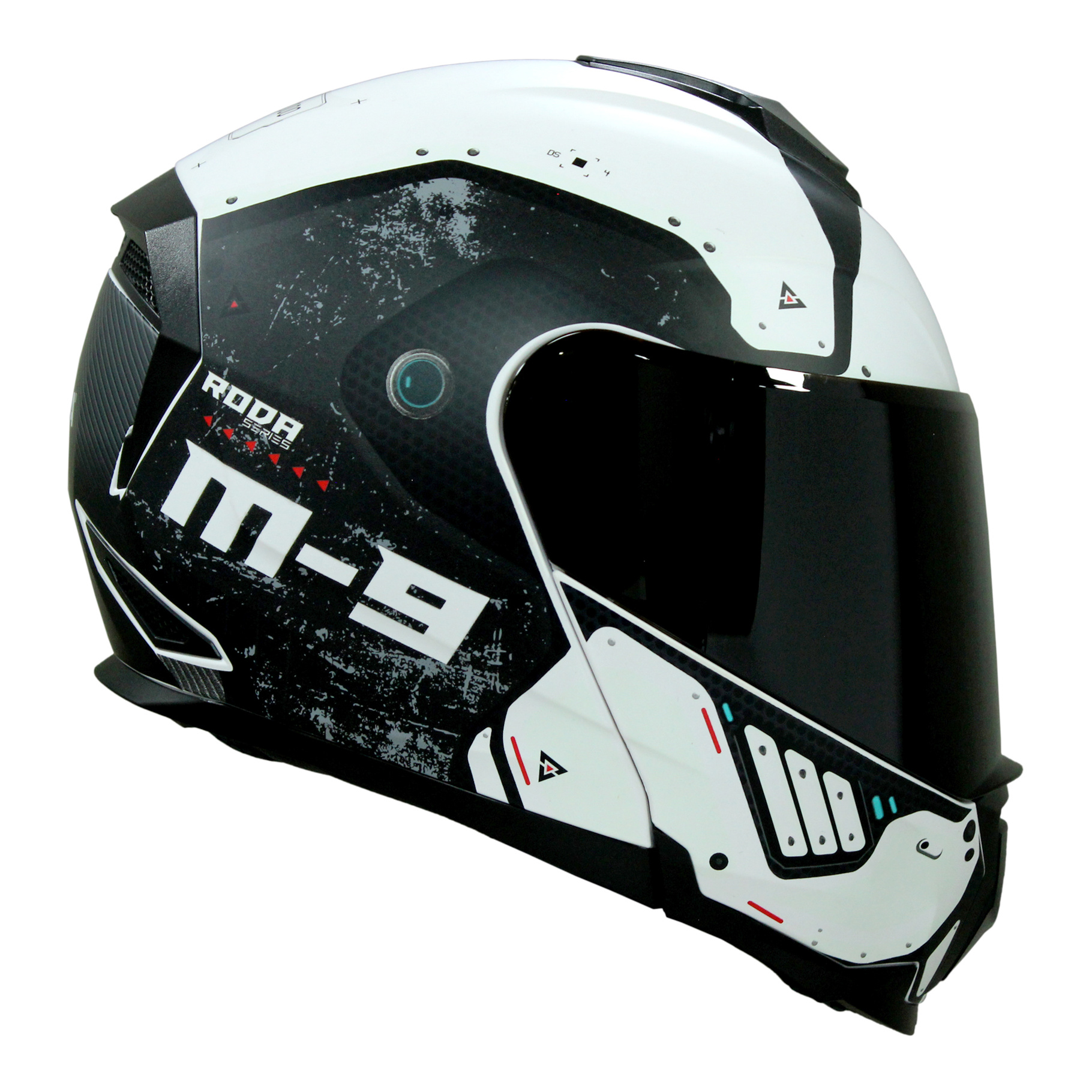 CASCO RODA REVENGE PRO S BLANCO MATE ANDROID ABATIBLE MICA HUMO SVS