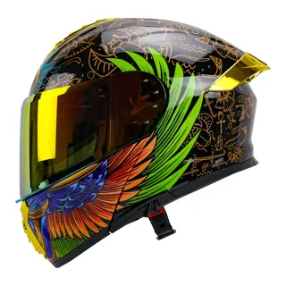 CASCO RODA XXL PILOT NEGRO GREEN NILE MICA ORO ABATIBLE