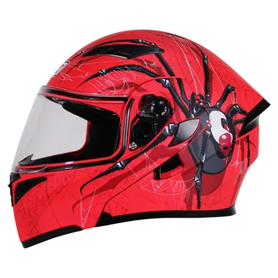 CASCO R7 RACING UNSCARRED SPIDER L ABATIBLE DOBLE MICA DOT