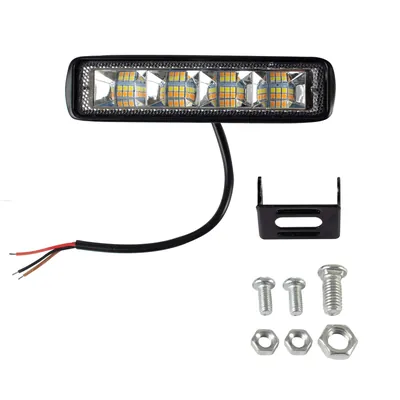 FARO AUXILIAR TIPO BARRA LED 6 BLANCO AMBAR 24W 12V