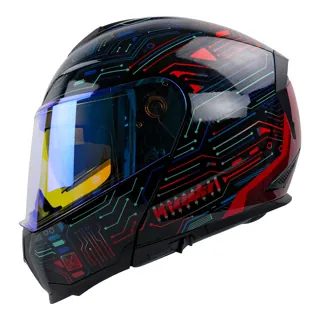 CASCO RODA REVENGE PRO L NEGRO CIRCUIT BREAKER MICA AZUL TORNASOL ABATIBLE