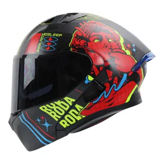CASCO RODA RUSH L NEGRO/ROJO MATE MASTER PIECE  MICA HUMO ABATIBLE SVS