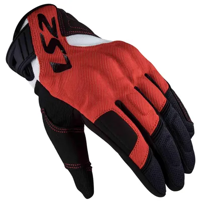 GUANTES VEL LS2 L NGO/ROJ SILVA TEXTIL