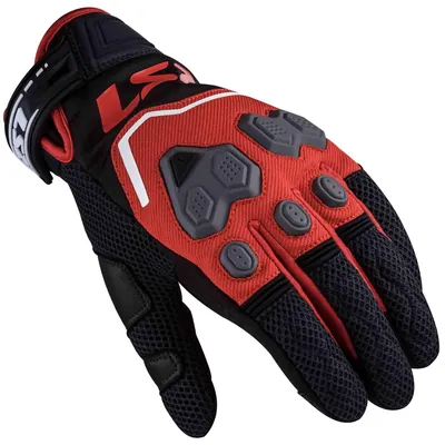 GUANTES VEL LS2 L NGO/ROJ VEGA TEXTIL
