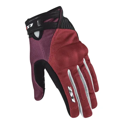 GUANTES VEL LS2 L VINO/PERLA/NEGRO DART 2 TEXTIL P/DAMA