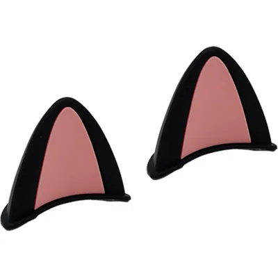 ACCESORIO P/CASCO OREJAS GATO NEGRO/ROSA DE SILICON