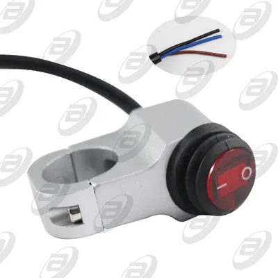 BOTON 1 PASO C/ABRAZADERA 3 CABLES C/LUZ ROJA UNIVERSAL
