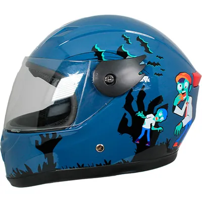 CASCO ALESSIA INFANTIL CON LUZ ZOMBIE BRILLANTE CERRADO