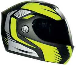 CASCO IRON RACING AIRFOIL XL AMARILLO IR108II DOT MICA AHUMADA ABATIBLE