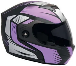 CASCO IRON RACING AIRFOIL S VIOLETA MICA AHUMADA ABATIBLE IR108II DOT