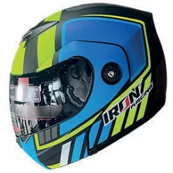 CASCO IRON RACING RAYA L AZUL MICA AHUMADA ABATIBLE IR108II DOT