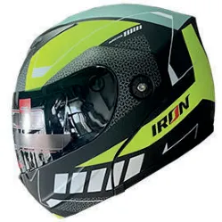CASCO IRON RACING BOOMERANG L NEON/AMARILLO IR108II DOT MICA AHUMADA ABATIBLE