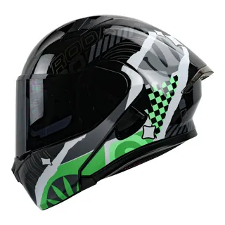 CASCO RODA RUSH L VERDE HIDDEN FUNNY MICA HUMO ABATIBLE SVS