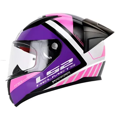 CASCO CERRADO LS2 RAPID II BLINK L BCO FUSCIA FF353