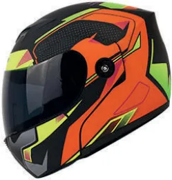 CASCO IRON RACING YUMI S ROJO AMARILLO ABATIBLE IR108II DOT MICA AHUMADA
