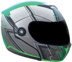 CASCO IRON RACING STREET RIDERS M VERDE IR108II DOT MICA AHUMADA ABATIBLE