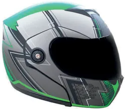 CASCO IRON RACING STREET RIDERS L VERDE IR108II DOT MICA AHUMADA ABATIBLE