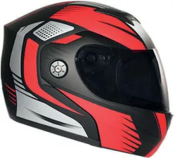 CASCO IRON RACING AIRFOIL M ROJO MICA AHUMADA ABATIBLE IR108II DOT