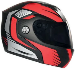 CASCO IRON RACING AIRFOIL L ROJO MICA AHUMADA ABATIBLE IR108II DOT
