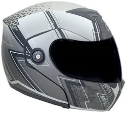 CASCO IRON RACING STREET RIDERS L GRIS IR108II DOT MICA AHUMADA ABATIBLE