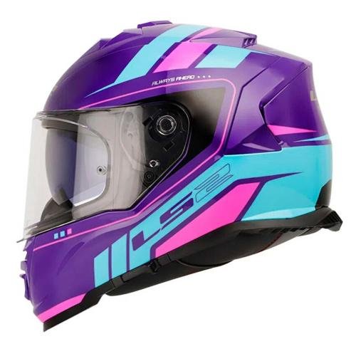 CASCO CERRADO LS2 STORM II FIST XS PURPURA AZUL FF800