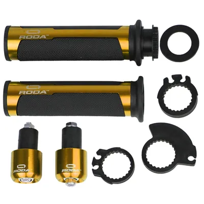 PUŃOS RODA C/CONTRAPESO NEGRO/DORADO SET