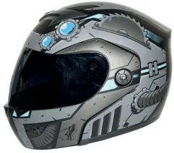 CASCO IRON RACING STEAM XL AZUL MICA AHUMADA  ABATIBLE IR108II DOT