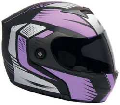 CASCO IRON RACING AIRFOIL M VIOLETA MICA AHUMADA ABATIBLE IR108II DOT