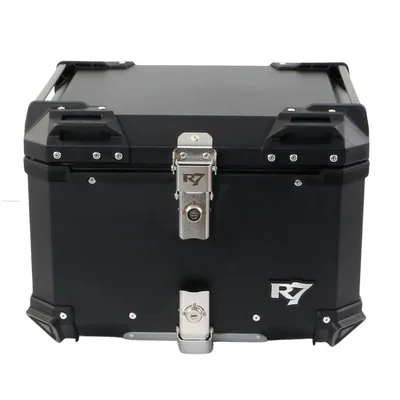 BAUL TRASERO MOTOCICLETA R7 RACING R7-703 ALUMINIO NEGRO 57 LTS