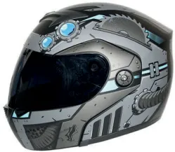 CASCO IRON RACING STEAM M AZUL MICA AHUMADA IR108II DOT