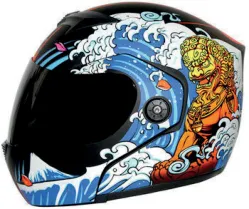 CASCO IRON RACING GUARDIAN XL AZUL-ROJO IR108II DOT MICA AHUMADA